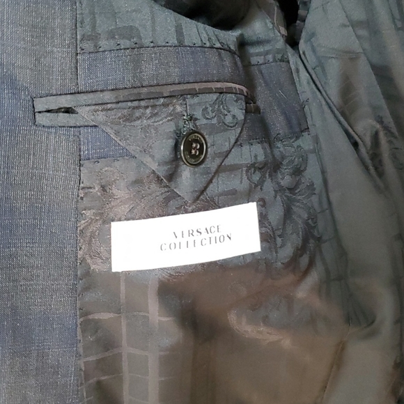 Versace Giacca 2 Bottoni in Marrone-Blu - Picture 3 of 5